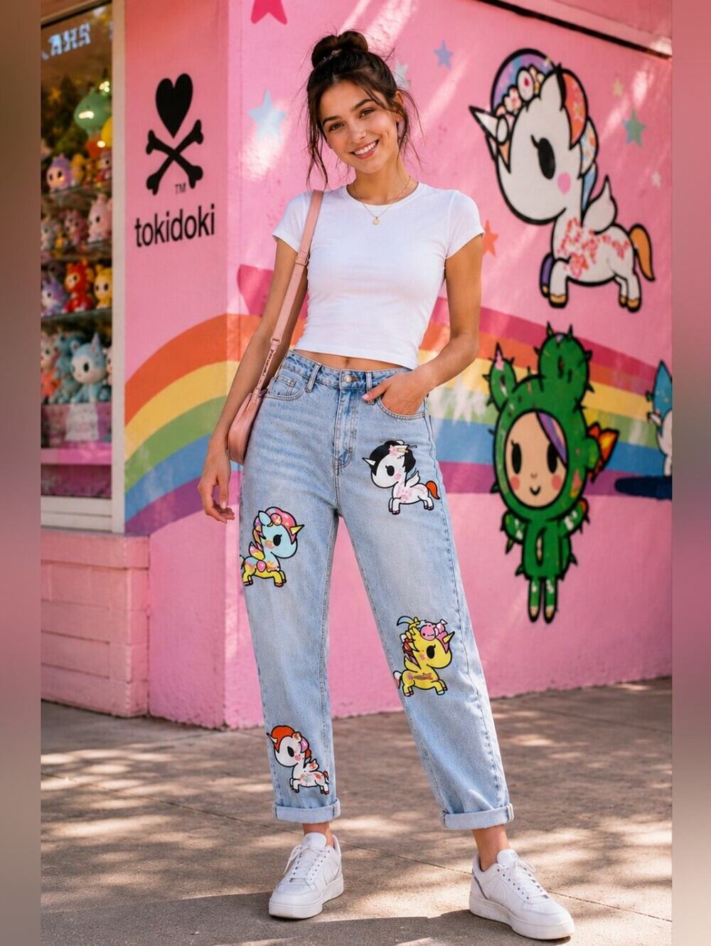 Tokidoki Unicorn Jeans NWT Women's 24 Waist Kawaii Light Wash Denim